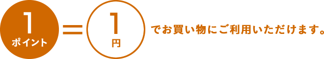 １ポイント＝１円でお買い物にご利用いただけます。